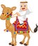 Cartoon Arab boy riding camel