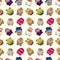 Cartoon Arabian people seamless pattern