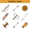 Cartoon archery icons