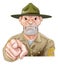 Cartoon army drill sergeant pointing