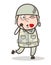 Cartoon Army General Giving a Flying Kiss Vector Illustration