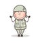 Cartoon Army Man Blushing Vector Illustration