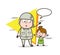 Cartoon Army Man with Cute Happy Little Girl Vector Illustration