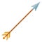 Cartoon arrow icon. Ancient archery. Medieval weapon