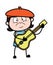 Cartoon Artist Playing Guitar