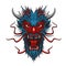 Cartoon asian dragon monster beast mascot head