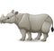 Cartoon Asian rhinoceros isolated on white background