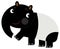 cartoon asian scene with happy and funny tapir isolated illustration for children