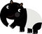 cartoon asian scene with happy and funny tapir on white background illustration for children