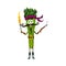 Cartoon asparagus pirate vegetable character plant