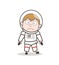 Cartoon Astronaut Shocking Face Expression Vector Illustration