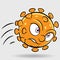 Cartoon Attacking Orange Coronavirus