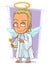 Cartoon attractive young blond angel