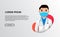 Cartoon avatar illustration of doctor wear face mask. Work at hospital at global pandemic coronavirus