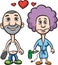 Cartoon avatar love couple husband and wife