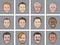 Cartoon avatar smiling men heads