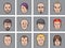 Cartoon avatar various men faces