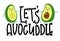 Cartoon avocado couple. Vector illustration for tshirt prints, card, poster