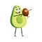 Cartoon avocado parent character with son kid