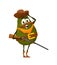 Cartoon avocado sheriff or ranger funny character