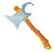 Cartoon axe icon. Fantasy weapon. Medieval game symbol