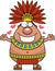 Cartoon Aztec King Hug