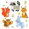 Cartoon Baby Animals Pack. Cute Vector Set.