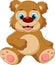 Cartoon baby bear sitting and smiling pose