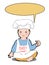 Cartoon baby characters chef and uniform eye breaking illustration drawing and diploma white background