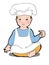 Cartoon baby characters chef and uniform eye breaking illustration drawing and diploma white background