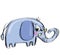 Cartoon baby elephant in a naif childish drawing style