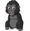 Cartoon baby gorilla on white background