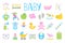 Cartoon baby icon set