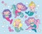Cartoon Baby Mermaids. Vector Illustration.