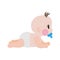 Cartoon baby newborn crawling, Tummy time. Infant growth stages. Cute baby learning from newborn to toddler.