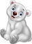 Cartoon baby polar bear sitting