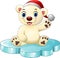 Cartoon baby polar bear waving hand