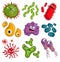 Cartoon bacteria characters vector