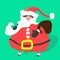 Cartoon bad Santa Claus thief mask with. Vector illustration.