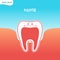 Cartoon bad tooth icon with pulpitis