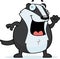 Cartoon Badger Waving