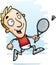 Cartoon Badminton Player Running