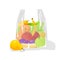 Cartoon bag with fruits