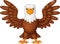 Cartoon bald eagle standing with wings extended