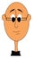 Cartoon bald man with glasses vector illustrations
