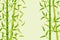 Cartoon bamboo forest card. Tropical floral background.