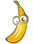 Cartoon Banana with Big Eyes