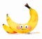 Cartoon banana with funny smiling faces. Watercolor illustration for children\\\'s book. Generative AI