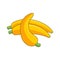 Cartoon bananas. Peel banana, yellow fruit Vector