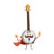 Cartoon banjo sorcerer character, mage instrument